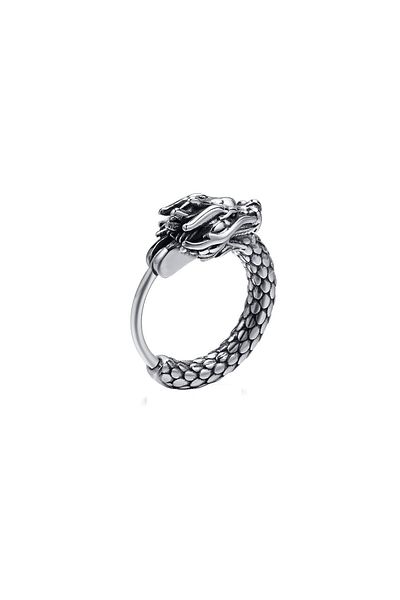 Viking Dragon Designed Ouroboros Dragon Gothic Biker 316l Steel Men's Earrings