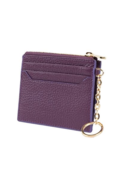 TANGCARF Genuine Leather Women's Card Holder |   Pia Key 1423 Purple