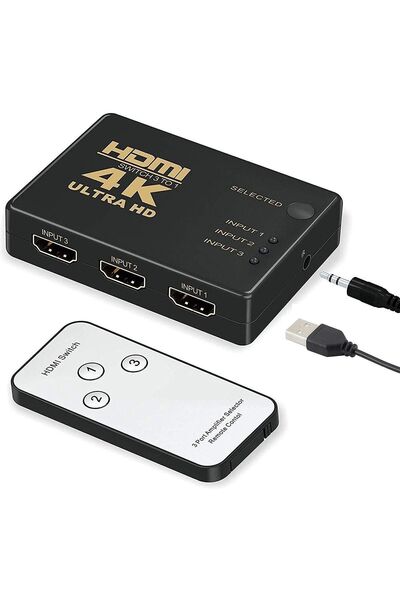 aogo 3 Port Hdmi Switch Kumandalı Hdmı Seçici 3 Giriş 1 Çıkış Hdmi Çoğaltıcı ...