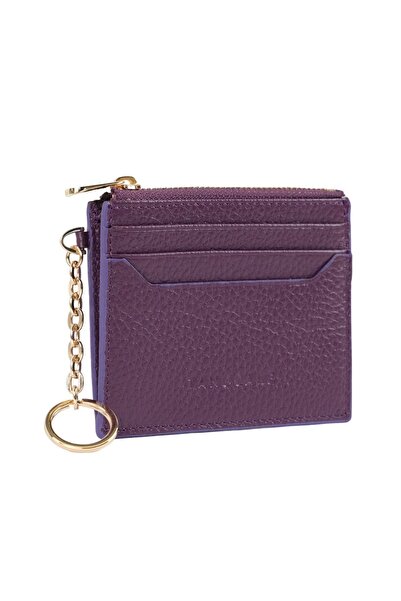TANGCARF Genuine Leather Women's Card Holder |   Pia Key 1423 Purple