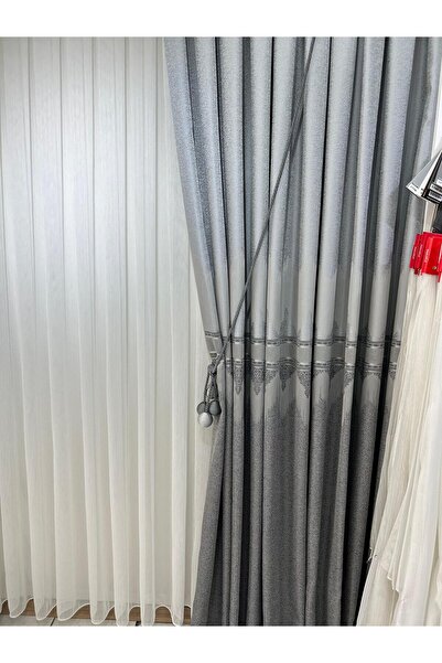 Nish Perde Açık Gri Viana Pano Fon Perde Tek Kanat Aksesuar Hariç