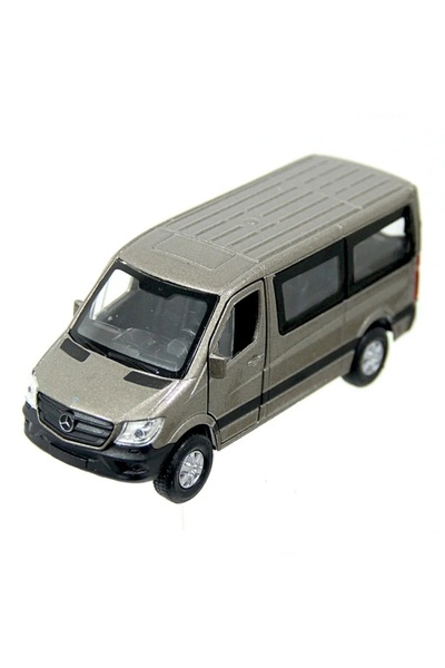 Shem Welly 1:38 Mercedes Sprinter Bus Pull Drop Minibus أزرق داكن