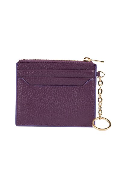 TANGCARF Genuine Leather Women's Card Holder |   Pia Key 1423 Purple