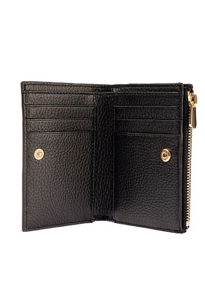 TANGCARF Genuine Leather Women's Wallet with Coin Compartment and Zipper Black