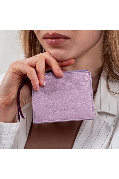 TANGCARF محفظة نسائية من الجلد الطبيعي، حامل بطاقات |   بيا 1223 ليلك