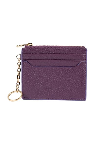 TANGCARF Genuine Leather Women's Card Holder |   Pia Key 1423 Purple