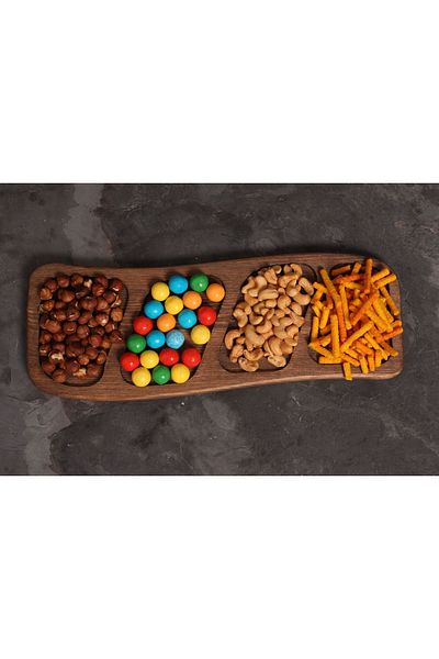 Rabo Craft Solid Wood Snack Bowl - Breakfast - Coffee - Fruit Presentation Plate