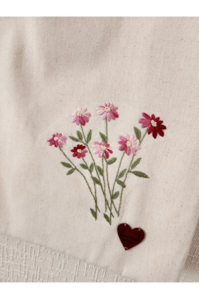 myyasminhome Kasnak Nakışı Ile İşlenmiş, Bez Çanta  %100 Handmade
