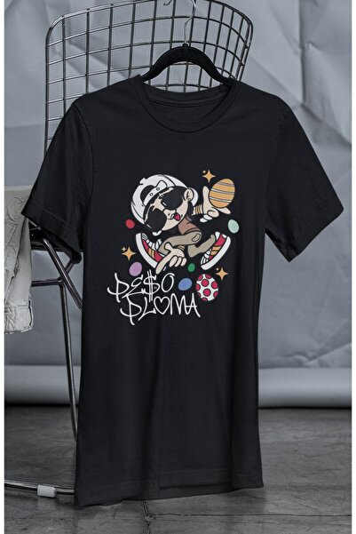 Fuddy Moda Unisex Oversize kroj Pluma Štampano Mini T-shirt - Muzička tema