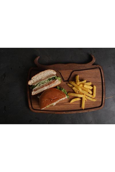 Rabo Craft Bulls Natural Wooden Presentation Plate, 100% Pine Wood