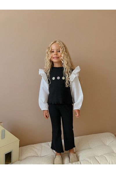 le petit sole Embroidered Camisole Set for Girl - Top and Bottom Set