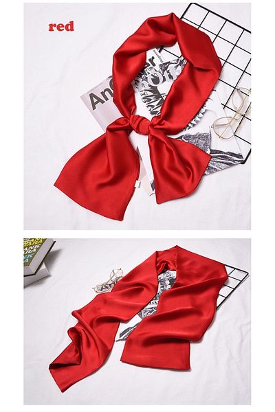 LO ADORO Satin Belt Scarf - Black, Red and Purple Polka Dot Scarf