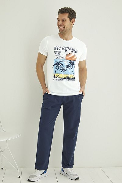 MONAMİSE 22094 Ανδρικό Σετ Λευκό Navy Blue