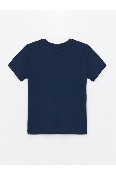 LC Waikiki Lcw Kids Boy's T-Shirt - Navy, Crew Neck, Printed, Short Sleeve