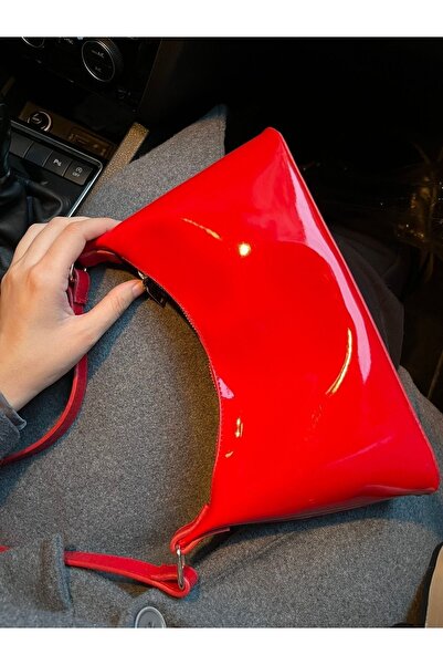 Grandcollection Raby Model Cherry Red Kırmızı Rugan Baget Pinterest Omuz Çanta