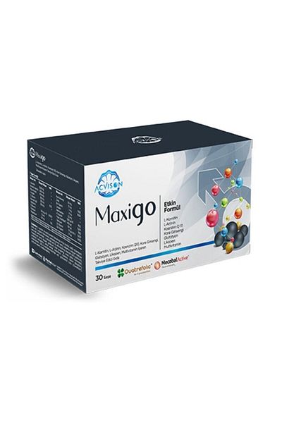 Acvison Maxigo Men's Special L-carnitine L-arginine Coenzyme Q10 Multivitamin with Korean Ginseng 30 Sachet