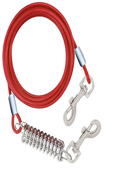 LİDERSAN ÇELİK Mm 8 Meters Spring Dog Garden Tethering Rope Red Color