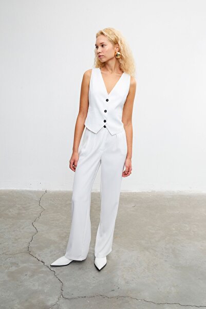 VATKALI Plisované kalhoty rovného střihu