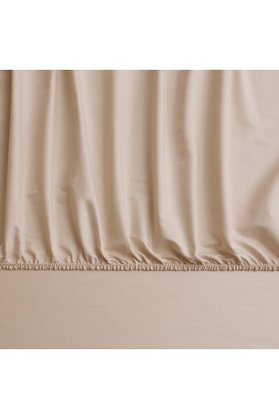 Linens ملاءة سرير مطاطية مزدوجة من الساتان القطني المختلط والمطابق بلون الجمل