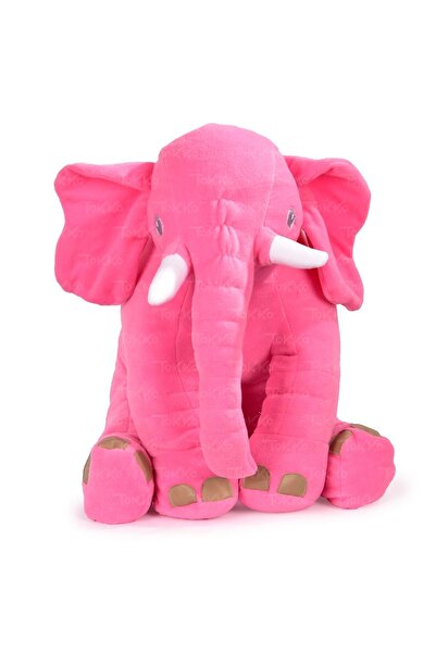 TOKKO Xl Dev Boy 60 Cm Fil Uyku Arkadaşım- Uyku Fili- Peluş Yumuşak Fil- Oturma Desteği Bebek Fili Pembe