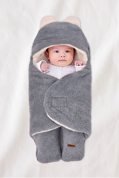 Beibons 0-12 Ay Çift Kat Elyaflı Bebek Dış Kundak- Pelüş Bebek Battaniyesi- Ayaklı Welsoft Bebek Uyku Tulumu