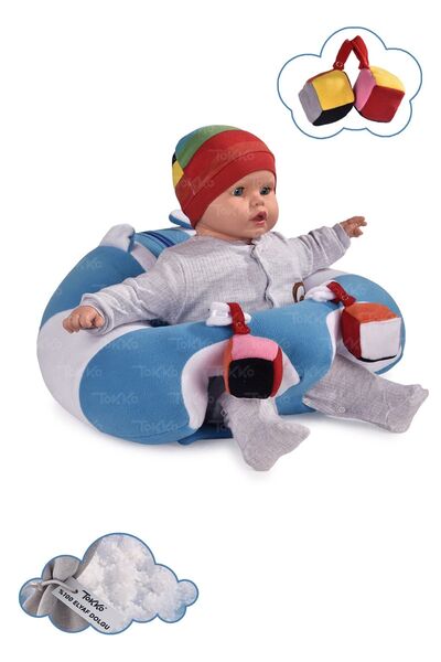 TOKKO Oyuncaklı Bebek Oturma Destek Minderi - Devrilmez Bebek Koltuğu - Büyük...