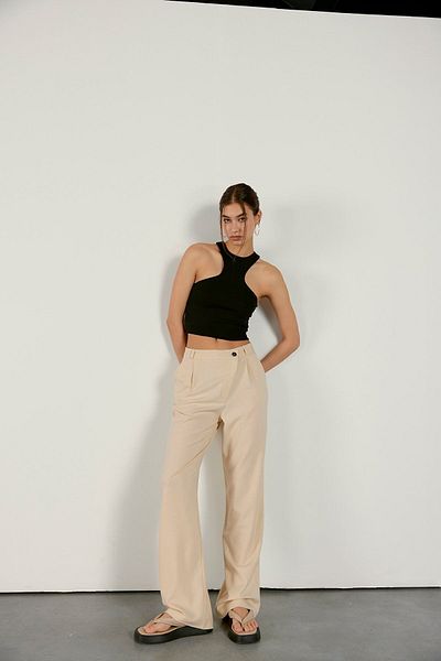 VATKALI Beige Cross Palazzo-Hose
