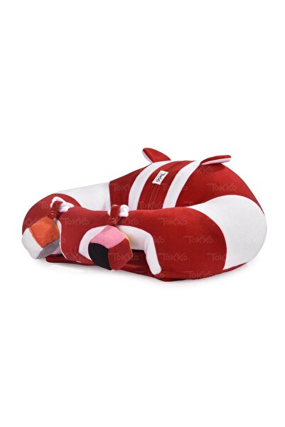 TOKKO Red and White Non-Tipping Baby Seat - Baby Sitting Support Cushion with Toys