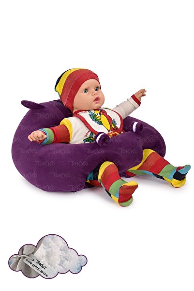 TOKKO Elyaf Dolgu Bebek Oturma Destek Minderi - Devrilmez Bebek Koltuğu - Büy...