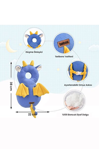 Beibons Bebek Melek Kanadı - İlk Adım Güvenlik Koruma Yastığı - Düşmeye Karşı Koruma Boyun Minderi Ejderha