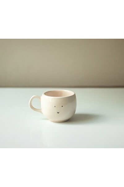 fleurdecansu El Yapımı Seramik Kahvesi Fincanı, Seramik Smiley Mug, Kupa, Bar...