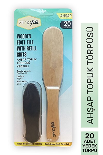 Zimpfile Ahşap Ayak Törpüsü + 20 Adet Yedek Törpü