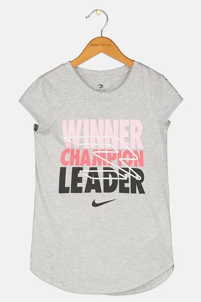 Nike 3Brand by Russell Wilson بلوزة رياضية للبنات الصغار، مجموعة رمادية