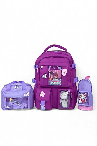 Orthopedic Domestic School Bag Girls Boys Feeding Pencil Bag Set with Kawaii Korean Style Accessories