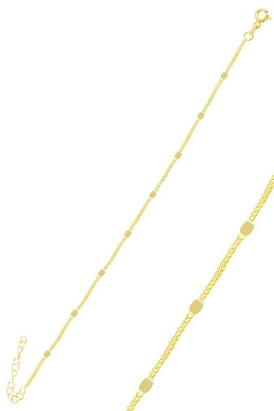 Söğütlü Silver Gümüş Altın Yaldızlı Pullu Gurmet Zincirli Halhal