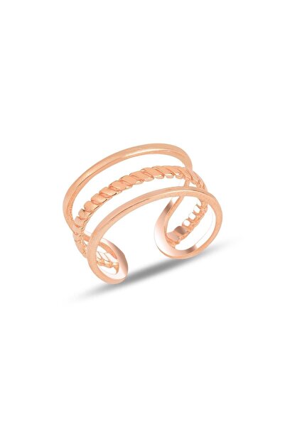 Söğütlü Silver Gümüş Rose Ayarlamalı Eklem Yüzük Sgtl11681rose