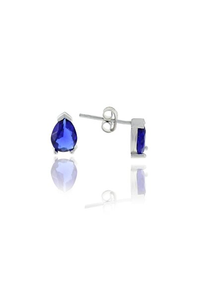 Söğütlü Silver Gümüş Rose Safir Taşlı Damla Küpe Sgtl10565safır