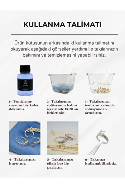 Genel Markalar Altın, Gümüş, Çelik Takı Temizleme Ve Parlatma Bakım Seti 2'li 120ml. Gümüş Parlatıcı