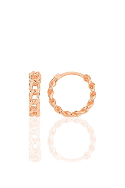 Söğütlü Silver Gümüş Rose Zincir Modeli Halka Küpe Sgtl11714rose