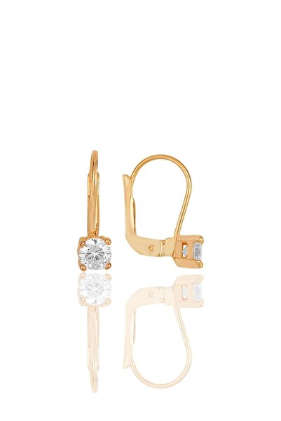 Söğütlü Silver Gümüş Rose Zirkon Taşlı Tek Taş Küpe Sgtl11631rose