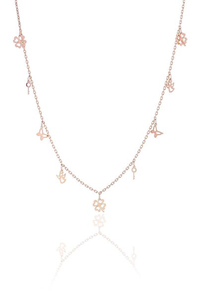 Söğütlü Silver Gümüş Rose Kısmet Şans Kolyesi Sgtl10486rose