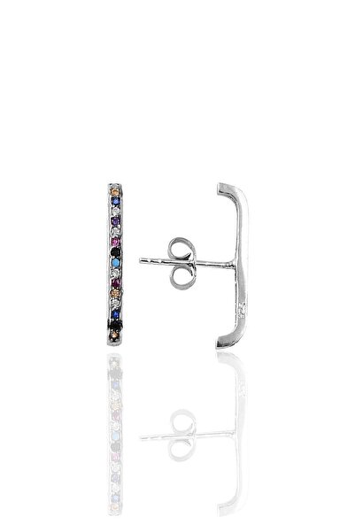 Söğütlü Silver Kadın Gümüş Renkli Taşlı Style Küpe Sgtl10181mix
