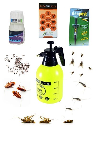 Bayer Kalorifer Böceği Gümüş Böceği Sinek İlaçlama Seti/K-OthreneSC50/DeltacapsCS50/Deepest Jel/2LT Pompa