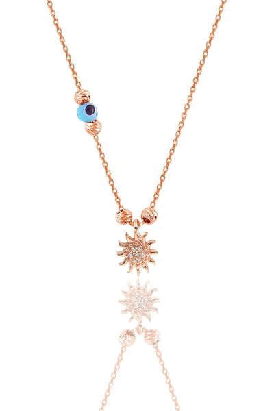 Söğütlü Silver Kadın Gümüş Dorica Toplu Güneş Kolye SGTL8874