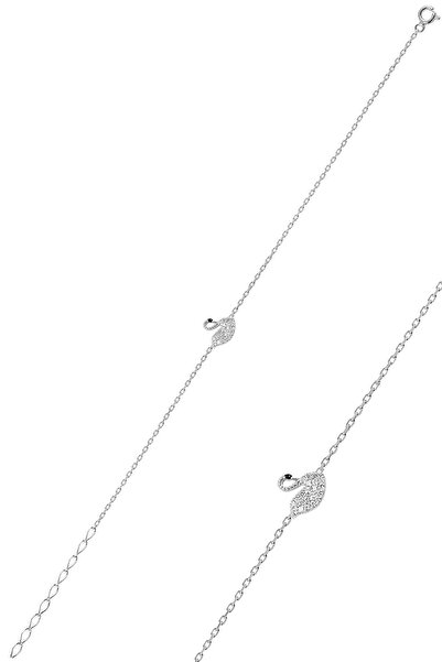 Söğütlü Silver Gümüş Rodyumlu Kuğu Modeli Bileklik Sgtl10159kugu