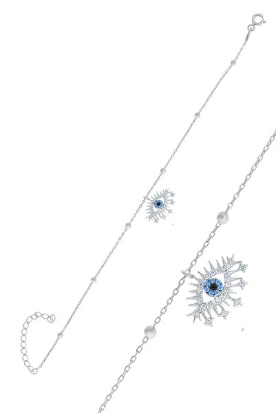 Söğütlü Silver Gümüş Rodyumlu Top Top Zincirli Lareyn Bileklik Sgtl10512rodaj