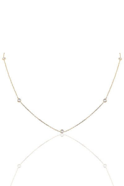 Söğütlü Silver Gümüş Sıra Taşlı 45 Cm Kolye SGTL9830