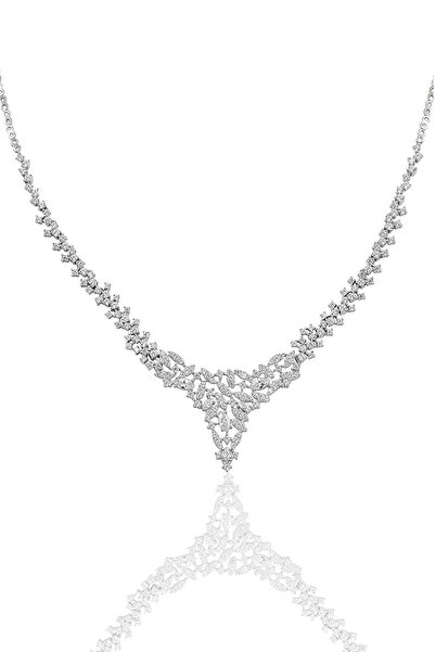 Söğütlü Silver Gümüş Beyaz Altın Rodyumlu Pırlanta Modeli Zirkon Taşlı prense...