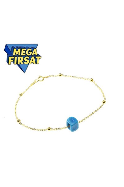 Söğütlü Silver Kadın Gümüş Turkuaz Taşlı Top Top Bileklik SGTL8518-SARI