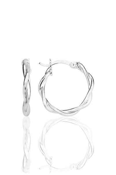 Söğütlü Silver Gümüş gümüş çift burgulu halka küpe SGTL12313RODAJ
